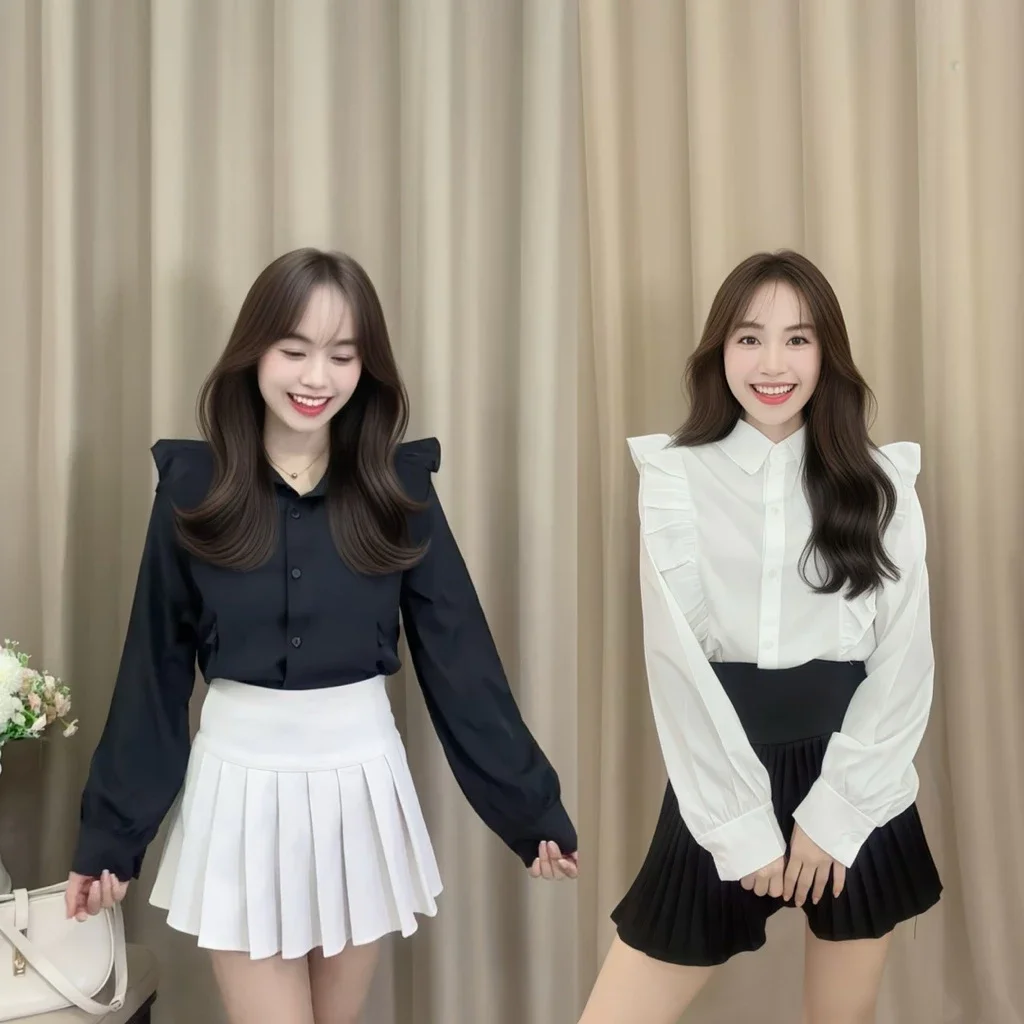 Bella shirt top เสื้อแขนยาวระบาย